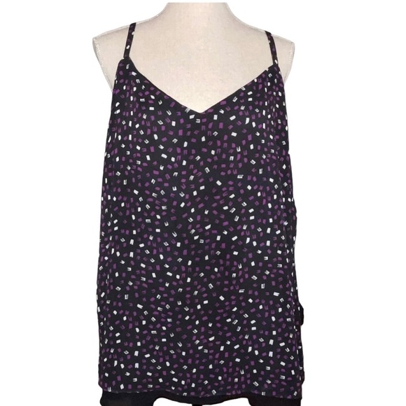 TORRID Sophie Chiffon Double Layer Swing Cami Black Purple Women's Plus Size 1 - Picture 13 of 16